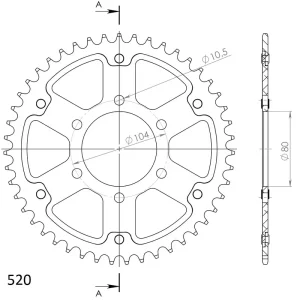 Solange Der Vorrat Reicht Supersprox Stealth-Kettenrad 520 46Z (Silber)