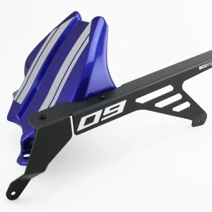 BODYSTYLE Sportsline Hinterradabdeckung mit Alu-Kettenschutz ABS Kunststoff blau/grau für YAMAHA MT-09 / SP Expressversand