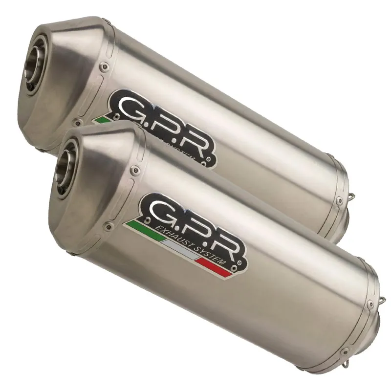 GPR Endschalldämpfer Suzuki V-Strom Dl 1000 2002/13 Pair EC-Approv. slip-on exhaust Satinox Geprüft