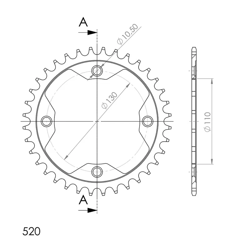 Preis Gesenkt Supersprox Stahl-Kettenrad 520 36Z (Schwarz)