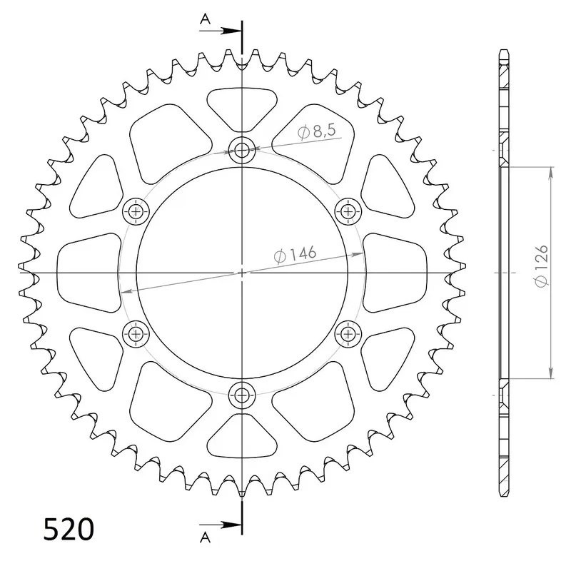 Zertifiziert Supersprox Alu-Kettenrad 520 48Z (Blau)