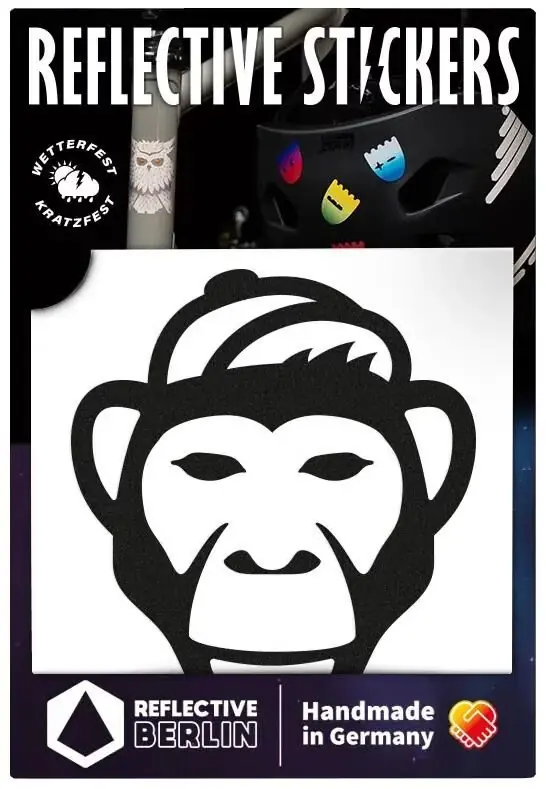 Preiswert Reflective Berlin Reflexaufkleber Decals schwarz Affe