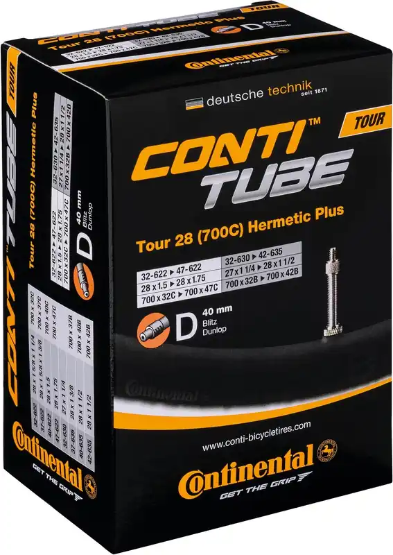 Direkt Vom Hersteller Continental Schlauch Tour Hermetic Plus 28 Zoll schwarz Blitzventil 40 mm