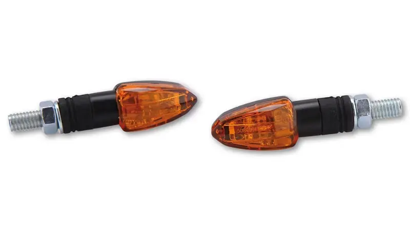 HIGHSIDER smart Lizzard Glühlampen Blinker Gehäuse Schwarz / Linse Orange (Paar), Vorn & Hinten Preiswert