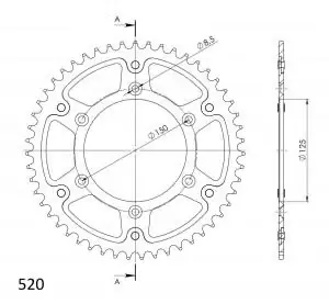 Supersprox Stealth-Kettenrad 520 51Z (Rot) Expressversand