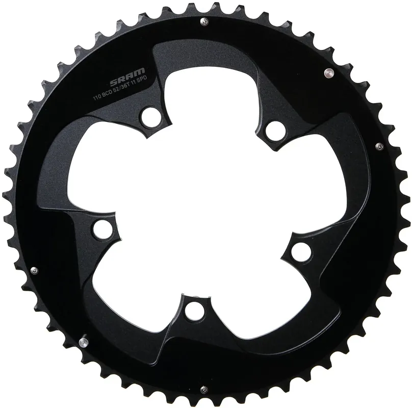 Sonderangebot SRAM Kettenblatt Road Double 52 Zähne schwarz