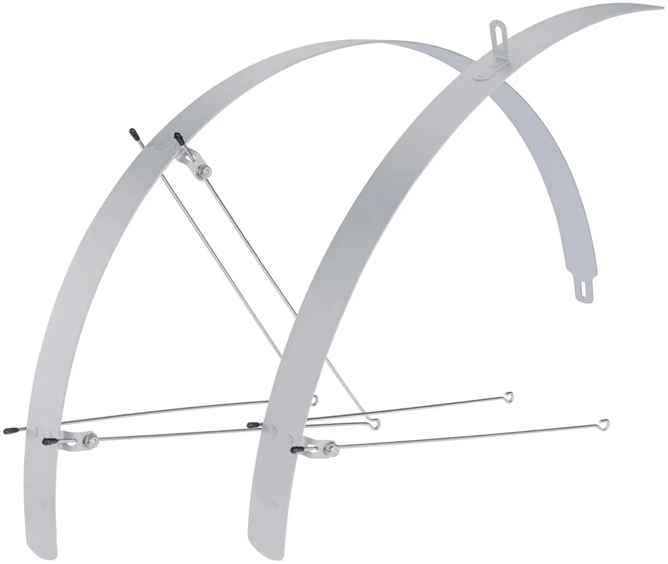 Rabatt CONTEC Schutzblech-Set Flat Fender 28 Zoll silber 32 mm breit