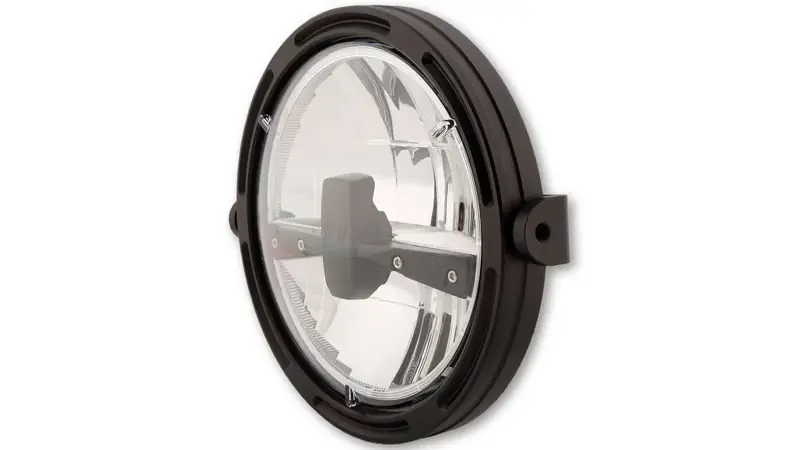 HIGHSIDER pro 7 Zoll Scheinwerfer Frame-R1 Typ 3 LED Schwarz Seitliche Befestigung Neue Kollektion