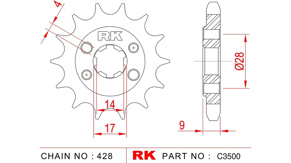 Neu RK Antriebsritzel 3500 13 Zähne