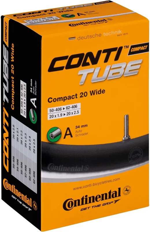 Nur Heute Continental Schlauch Compact Wide 20 Zoll schwarz Schraderventil 34 mm