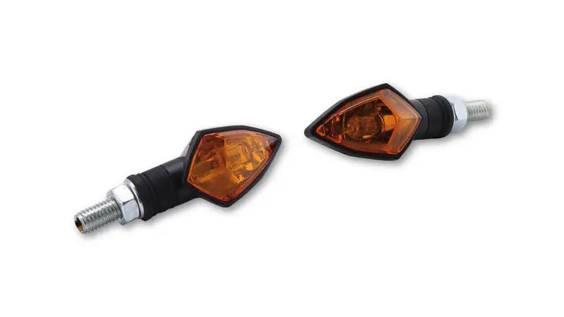 HIGHSIDER smart Rock Glühlampen Mini-Blinker Gehäuse Schwarz / Linse Orange (Paar), Vorn & Hinten Echt