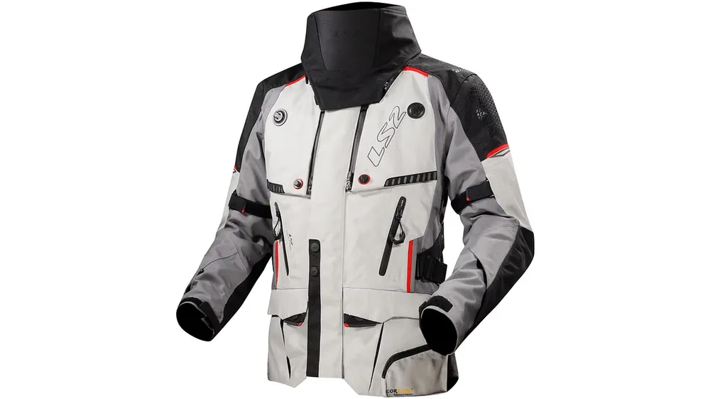 LS2 Apollo Jacke Grau / Schwarz / Rot Herren Gr.m Expressversand