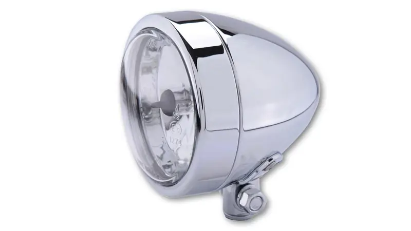 HIGHSIDER smart Scheinwerfer Bullet H4 Chrom Fernlicht, Untere Befestigung, E-geprüft (1Stck) Kracherpreis