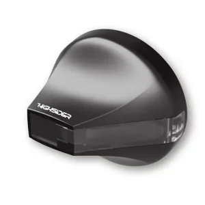 Echt HIGHSIDER pro Flight LED Lenkerendenblinker Gehäuse Schwarz / Linse Rauchgrau (Paar), Vorn