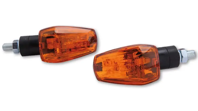 Echt HIGHSIDER smart IMOLA 1 Glühlampen Mini Indicator Gehäuse Schwarz / Linse Orange (Paar), Vorn & Hinten