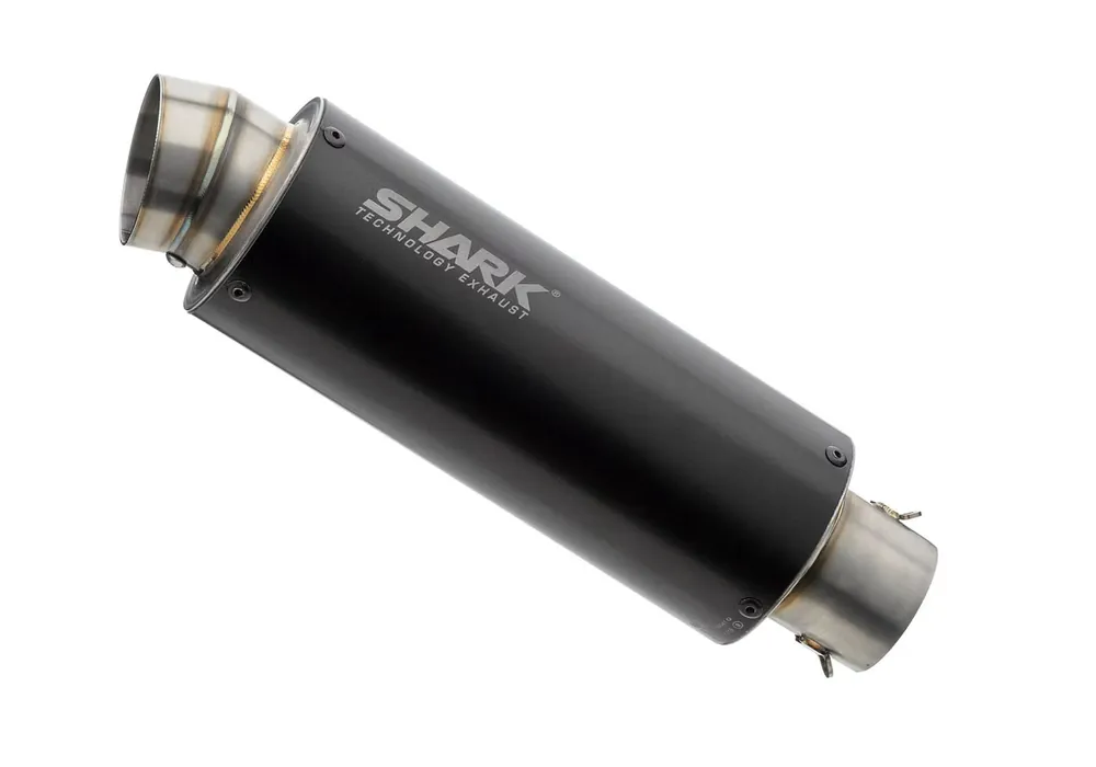 Shark Performance KOMPLETTANLAGE Aluminium eloxiert schwarz SRC 4 für YAMAHA MT-07 EURO3 Aktuell