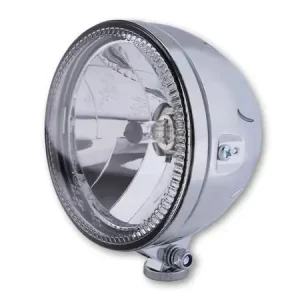 Finale Aktion HIGHSIDER pro 5 3/4 Zoll Hauptscheinwerfer Skyline H4 Chrom LED Standlichtring, E-Geprüft (1Stck)