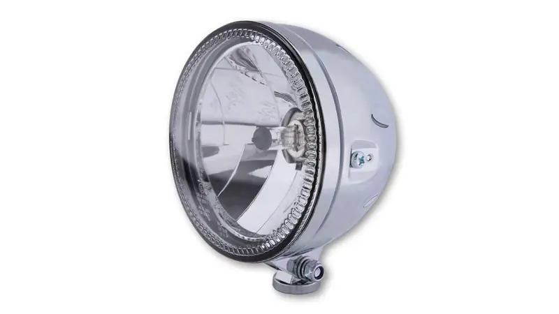 Finale Aktion HIGHSIDER pro 5 3/4 Zoll Hauptscheinwerfer Skyline H4 Chrom LED Standlichtring, E-Geprüft (1Stck)