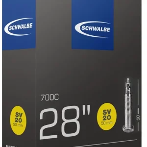 Abverkauf Schwalbe Schlauch Nr. 20 Extralight 28 Zoll schwarz Sclaverandventil long, 50 mm (SV)