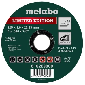 Metabo Limited Edition 125 x 1,0 x 22,23 mmInoxTrennscheibegerade Ausführung Top-Angebot