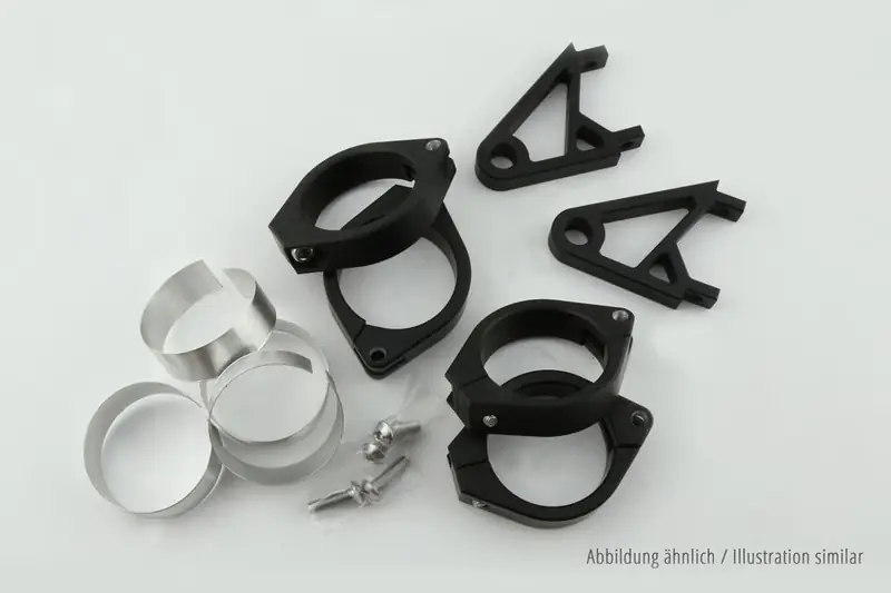 HIGHSIDER pro XS Lampenhalter Schwarz Set, Für 42-43 mm Ø Beliebt