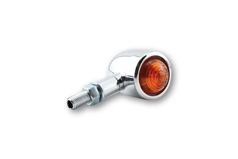 HIGHSIDER smart Old School Typ 1 Glühlampen Blinker Gehäuse Chrom / Linse Orange (Paar), Vorn & Hinten Billig