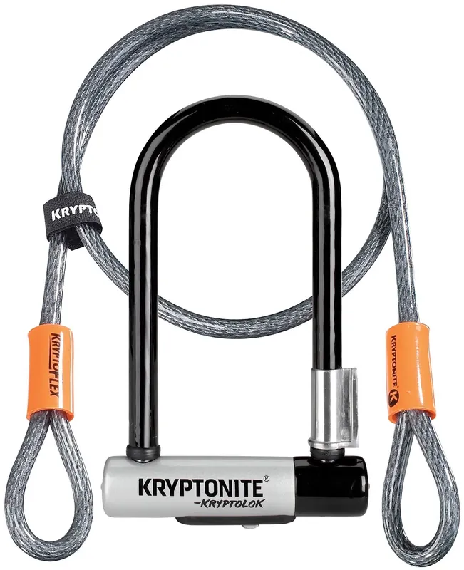 KRYPTONITE Bügelschloss Kryptolok Mini-7 schwarz/grau 8,2" inkl. 120 cm langem Kryptoflex Schlaufen Jetzt Kaufen