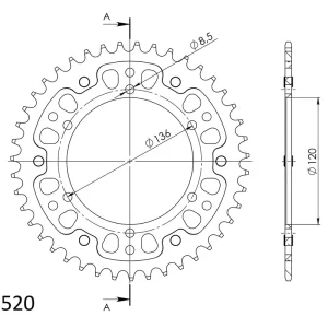 Supersprox Stealth-Kettenrad 520 43Z (Silber) Direktkauf
