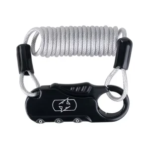 Oxford Kabelschloss schwarz / silber, Kabelschloss "Pocket Lock" 3-fach Zahlenschloss mit 2 Aktuell