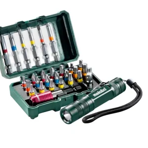 Neue Ware Metabo Bit-Box "SP"29-teilig + Mini Flash light