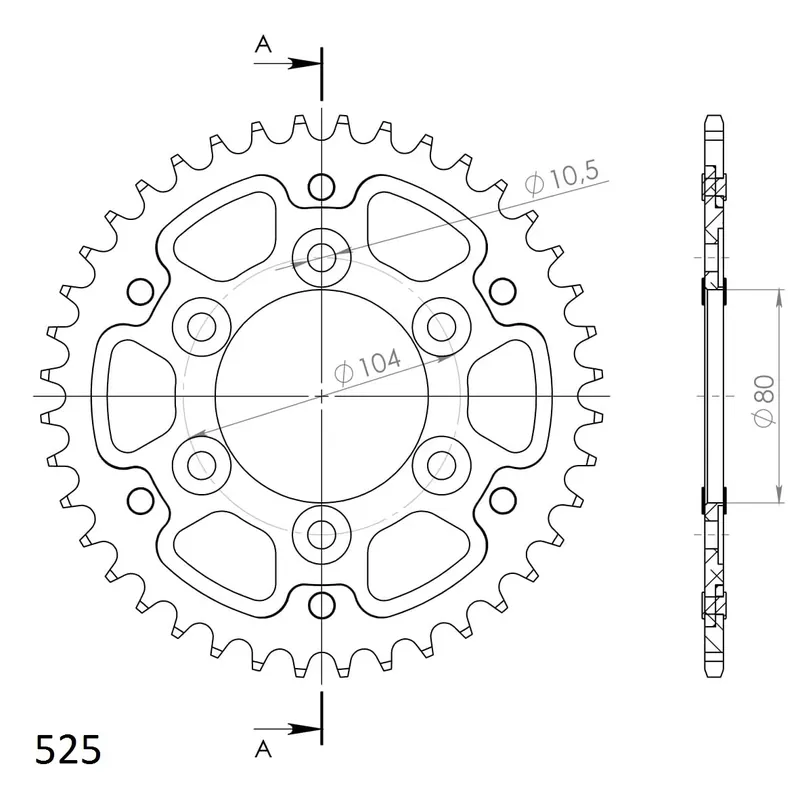 Supersprox Stealth-Kettenrad 525 39Z (Blau) Aktuell