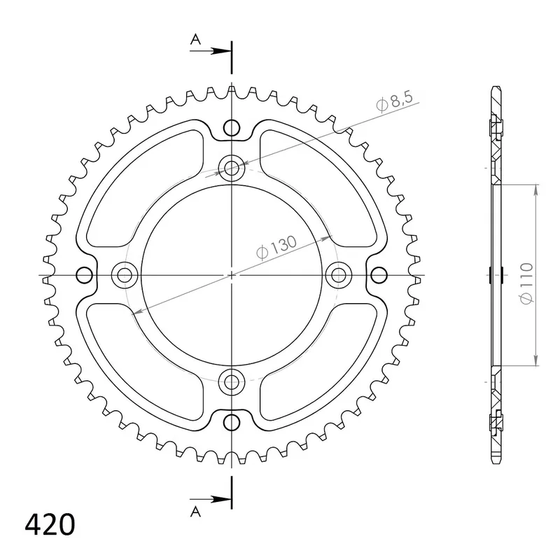 Supersprox Stealth-Kettenrad 420 52Z (Gold) Letzte Chance
