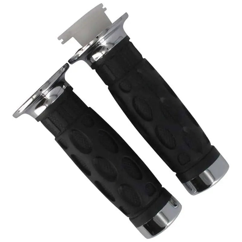 Wochenendangebot Handgriffgummi Paar mit Chromendkappen 22-24mm Länge 120mm 700740
