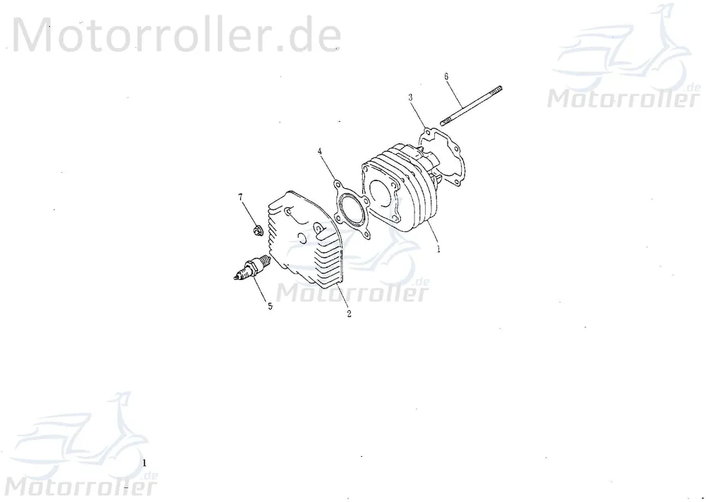 Zylinder Grauguss 40mm 2T 50cc liegender Minarelli Motor AC 1E40QMB 706708 Direktkauf