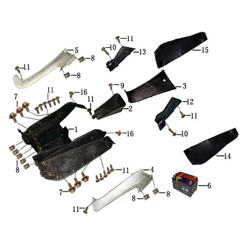 Seitenverkleidung links silber Seitenteil 1020916-3 Super-Preis
