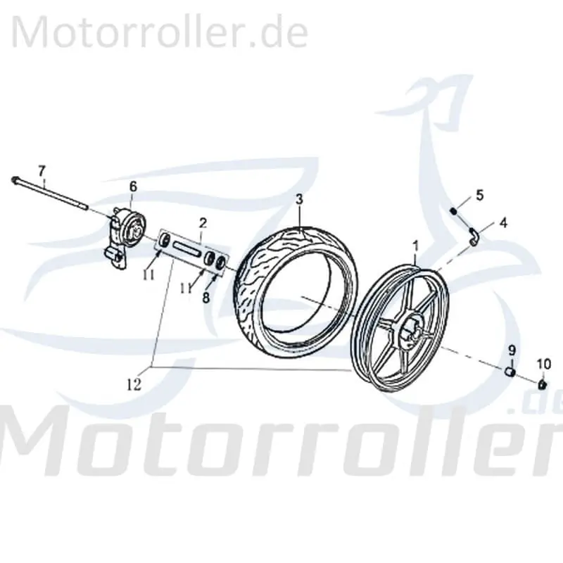 Vorderradfelge komplett Jonway 1040201-4(86) Mega-Angebot