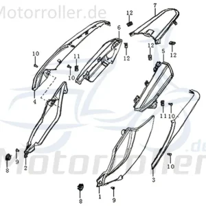 Meistverkauft Kreidler DICE GS/SM 125 Pro Heckverkleidung Mitte PP schwarz 781202 Heckabdeckung Heckcover Verkleidung hinten