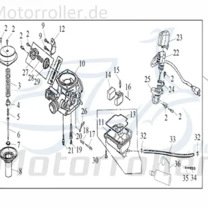 Kreidler Flory 125 Classic Hauptdüse Dosierdüse Vergaser Scooter Roller 742203 Vergaser-Düse Einstelldüse Haupt-Düse Ersatzteil Service Bestseller