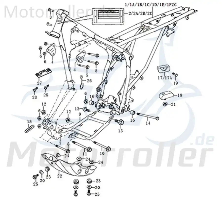 Schnäppchen Rahmen Dice SM/GS 125i Gestell 41100QLY2280