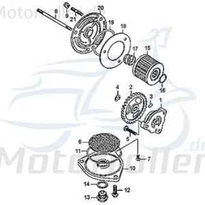 Ölfilterdeckel silber Ölfilterverschluss Scooter 780308 Ölfilterkappe Moped Ersatzteil Service Inpektion Direktimport Neuheit