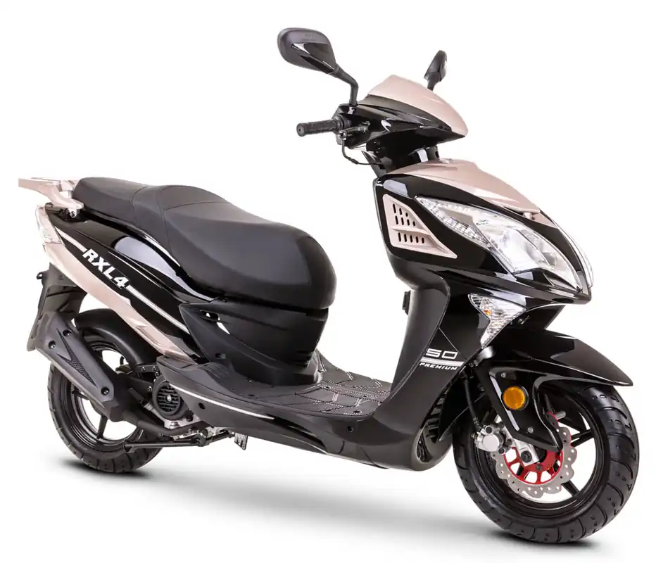 Motorroller Fighter 50 Sport RXL-R schwarz-silber 45 km/h Euro 5 Scooter Mokick Roller Saisonangebot