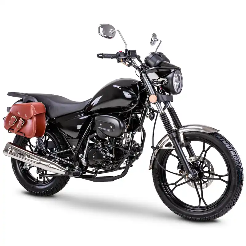 Schneller Versand Motorrad Fighter 50 S-RS schwarz 45 km/h Euro 5 Schaltmoped Mokick