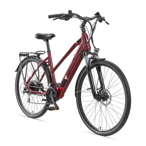 Markenprodukt E-Bike Telefunken XC940 Expedition Elektrofahrrad Trekking-Pedelec weinrot 28" RH 50cm E-Fahrrad Trekkingrad Damenrad