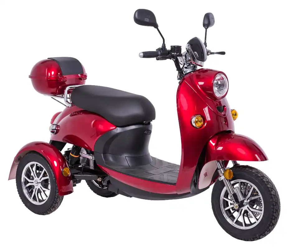 Dreirad Scoody E Trike ZT-63B 25 km/h rot Bleisäure-Akku 650 Watt Elektroroller E-Scooter E-Roller Dreiradroller E-Trike E-Dreirad Mofa Wochenendangebot