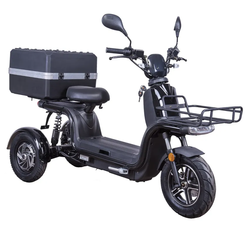 Dreirad Scoody E Trike ZT-29B 45 km/h schwarz 2x800 Watt Lithium-Ionen Elektroroller E-Scooter E-Roller Dreiradroller mit 2 Akkus Neu