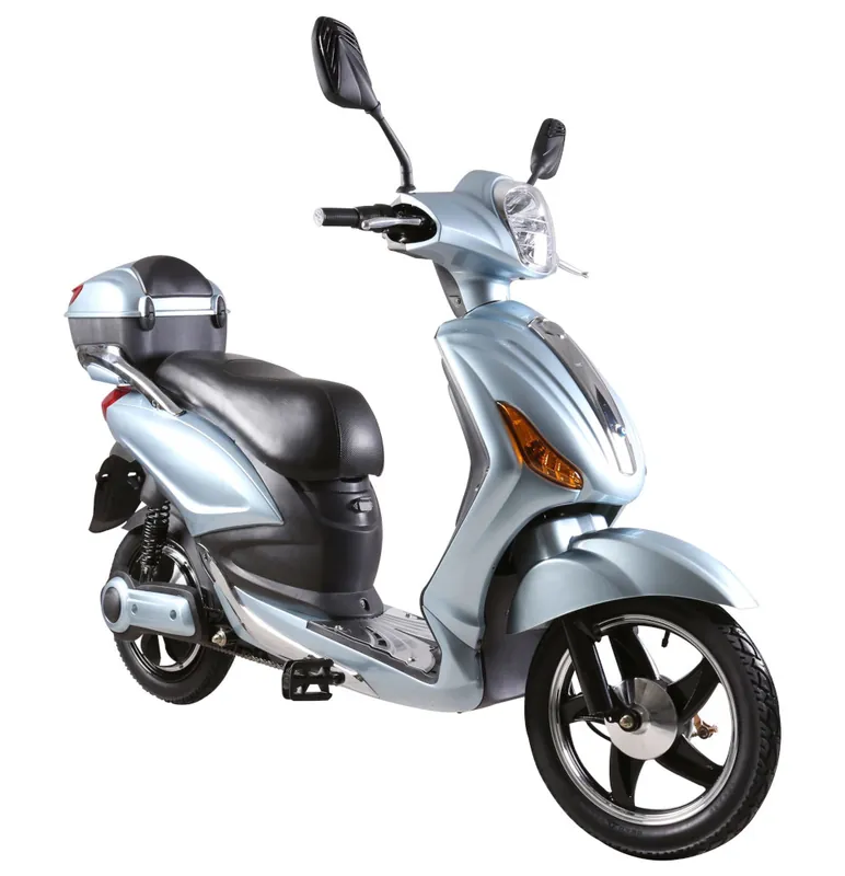 Elektroroller Scoody 25 Classic ZT-09A silber-blau 250W 25 km/h Bleisäure-Akku E-Scooter E-Roller Mofa Finale Aktion