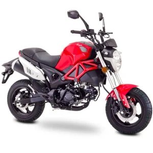Preisreduziert Motorrad Fighter 50 P-RS rot 25 km/h Euro 5 Schaltmoped Mokick Kleinkraftrad