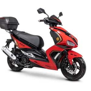 Nur Für Kurze Zeit Motorroller Fighter 125 R 777 Sport rot-schwarz 85 km/h Euro 5+ mit Topcase Scooter Mokick Roller
