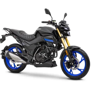 Motorrad Fighter 125 DV-RS AIR schwarz-blau 90 km/h Euro 5+ Schaltmoped Mokick Kleinkraftrad Günstig