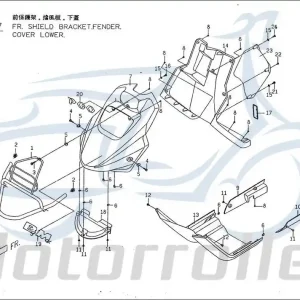 Ausverkauf PGO Big Max 50 Frontverkleidung Frontabdeckung P1621000000 Deckel Verkleidung Windschutz Abdeckung vorn Motorroller Scooter